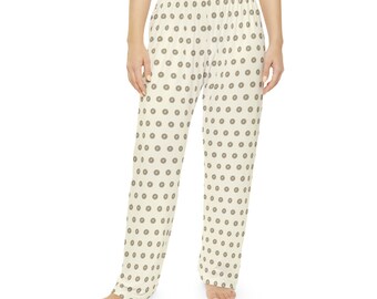 Elegant Antique White Pajama Pants - Vintage-Inspired Sleepwear, Soft Comfort Fit, Ideal Gift for Her