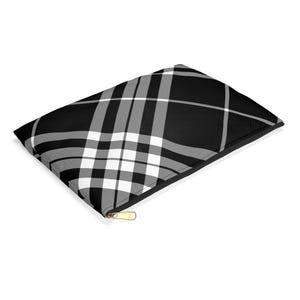 Bolsa para accesorios a cuadros blancos y negros, bolsa de maquillaje a cuadros, cartera con cremallera a cuadros escoceses, organizador de viaje a cuadros estilo búfalo, estuche para cosméticos de cuadros vichy.