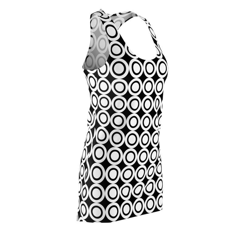 Trendy Black Dress with Dot Pattern Feminine Racerback Design Ideal Gift for Fashion Lovers image 6