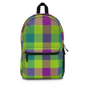 Check Plaid Diaper Backpack: Stylish Travel Mom Bag