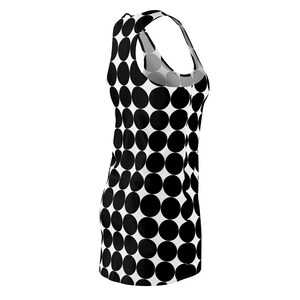 Chic Black Bold Dots Racerback Dress Comfy Women's Cut and Sew Style Perfect Summer Fashion Unique Gift for Her image 7