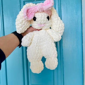 Handmade Crochet Bunny Plushie Snuggler Rabbit Plush