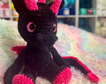 CUSTOM Handmade Crochet Dragon Plushie Amigurumi Plush Stuffed Animal Fantasy Dragon