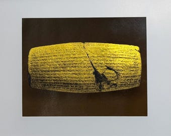 Cyrus Cylinder, the first human rights charter – Persian art, Handmade Gold Print
