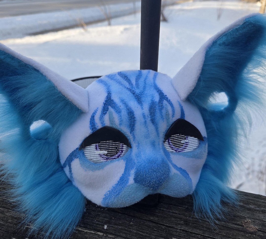 Blue Mouse Mask Blue Cat Mask - Etsy