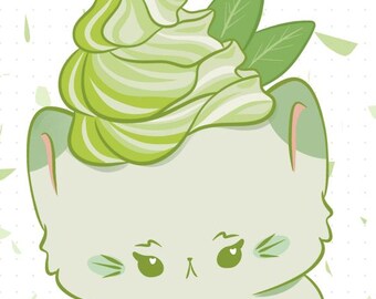 Taiyaki Cats: matcha-ijs