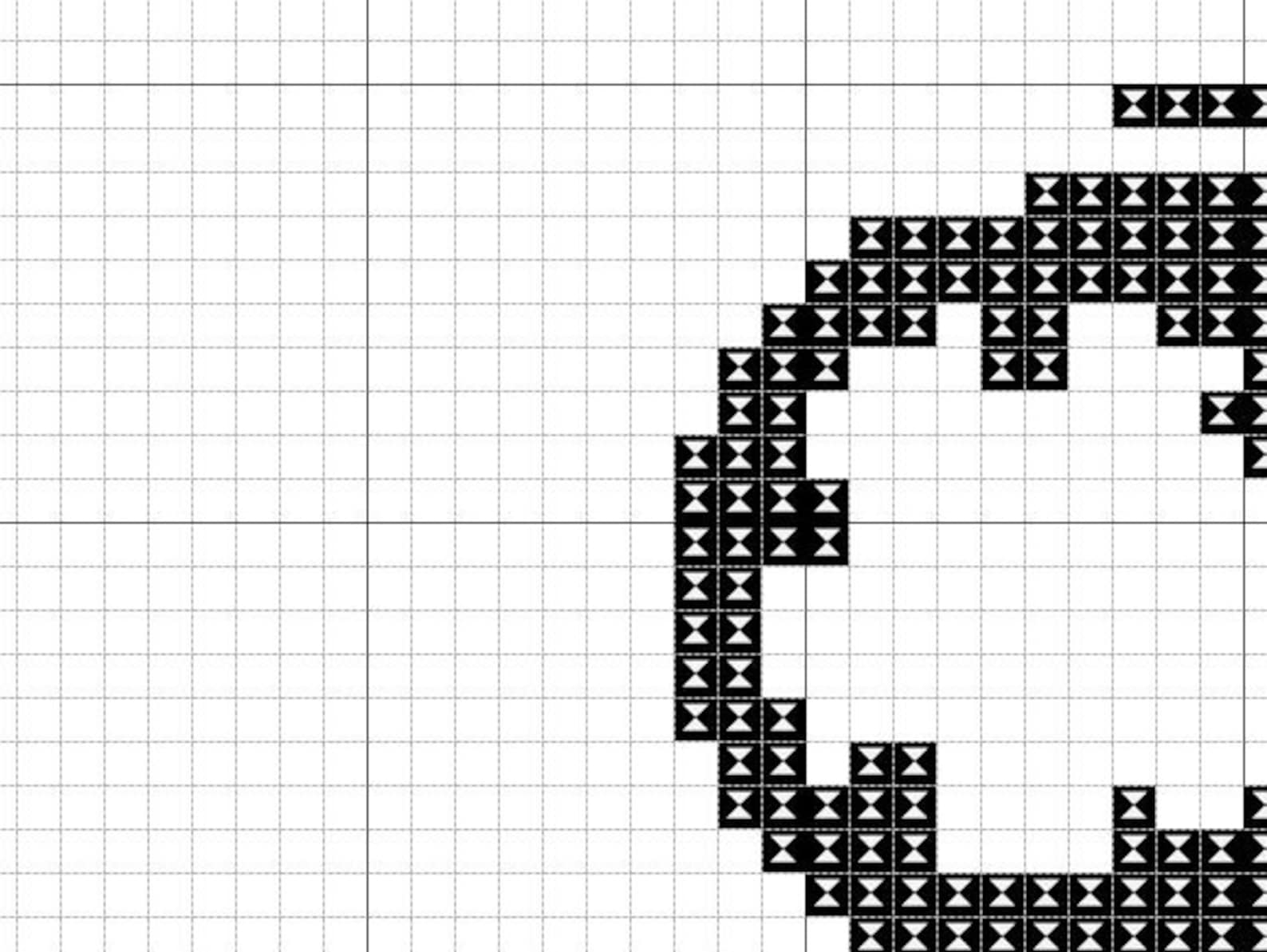 Vintage Retro Cross Stitch Pattern Cassette Tape Modern Hipster Craft