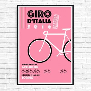 Impresión del cartel del giro d'italia 2016 ++ edición especial ++ arte mural moderno italiano ++ DESCARGA INSTANTE ++ diseño hecho a mano