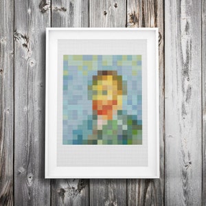 Bricked Pixel Art Starry Night Vincent Van Gogh 25.8x20.8''65.6x52