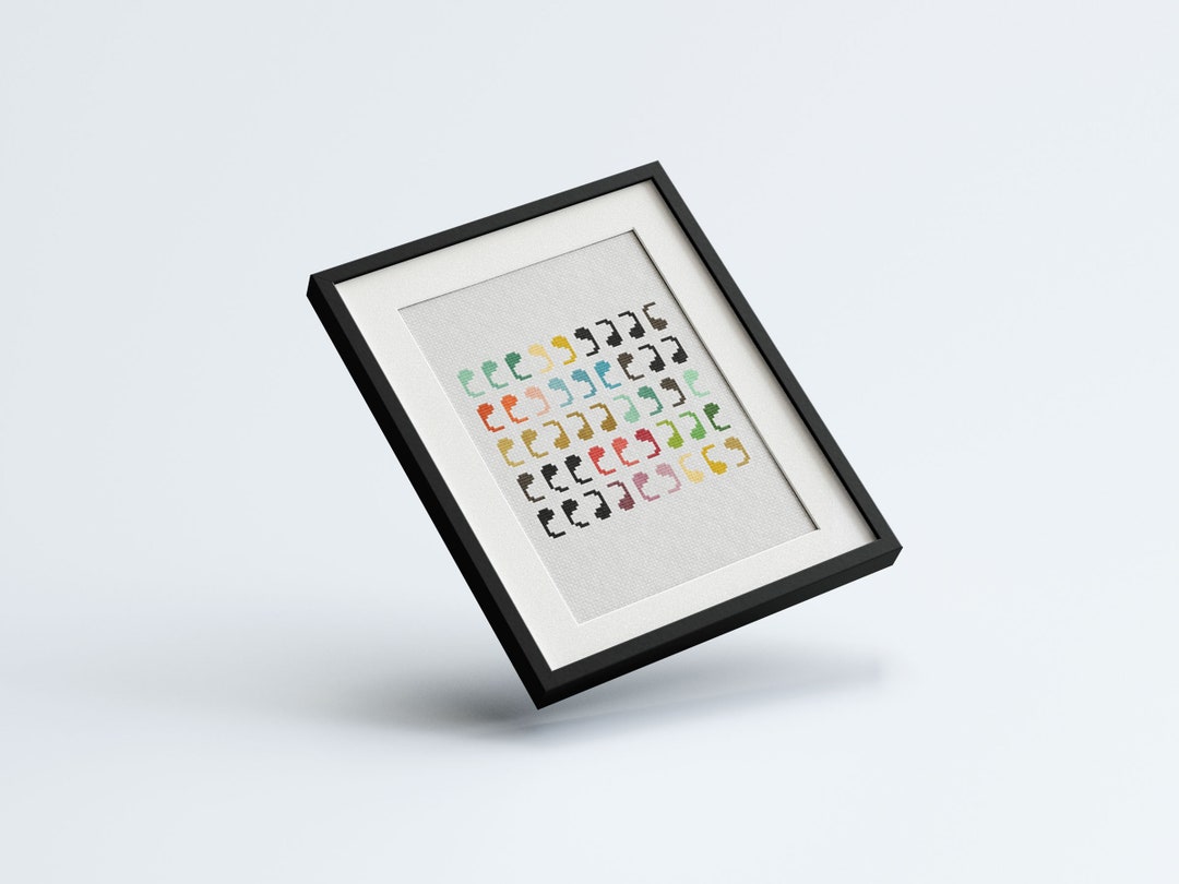 Mid Century Geometric Commas Cross Stitch Pattern : Retro Modern Craft ...