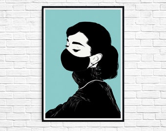 Audrey Hepburn ++  if they were with us now  ++ INsTAnT DOwNLoAD ++ modern art print handmade design