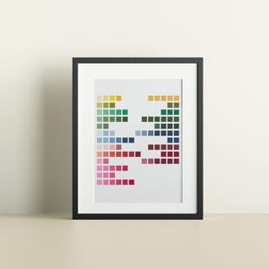 Geometric Rainbow Squares Counted Cross Stitch Pattern : Modern Retro, PDF Instant Download, DIY Craft, Beginner Easy Embroidery Hoop Art