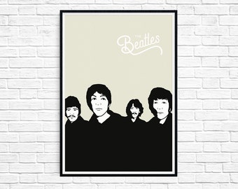 the Beatles ++ John Paul George Ringo ++ modern wall art poster linear illustration portrait ++ INsTAnT DOwNLoAD ++ handmade design