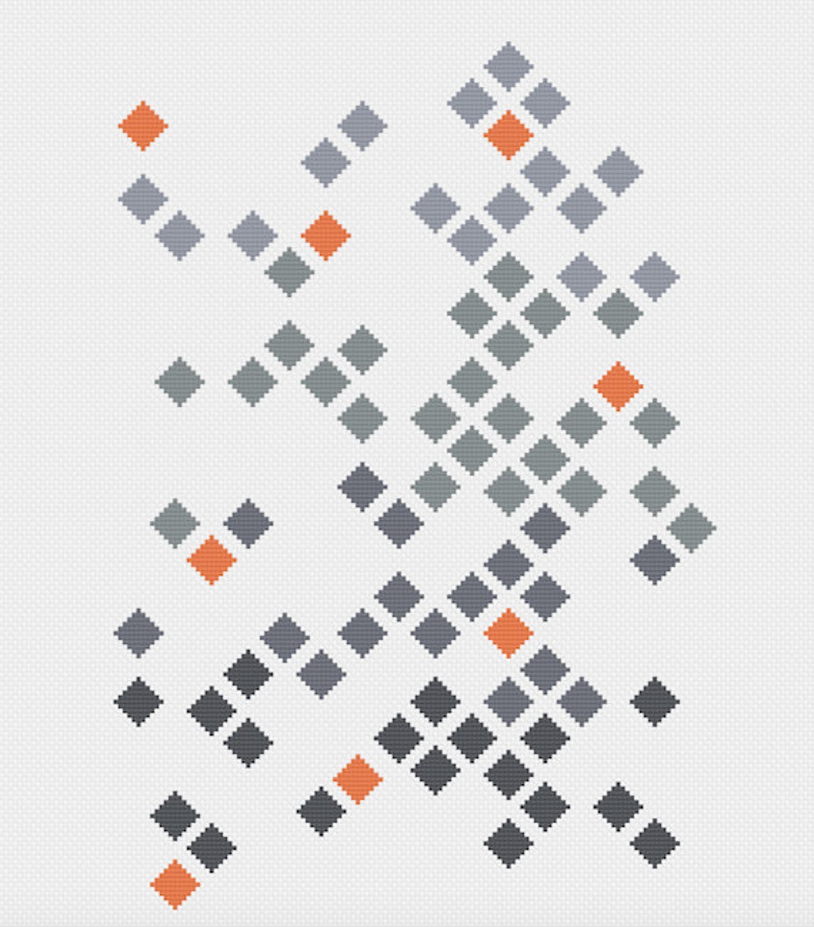 Geometric Cross Stitch Pattern Retro Modern Diamond Mosaic Etsy