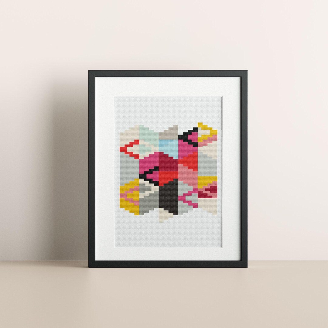 Geometric Triangles Cross Stitch Pattern : Mid Century Modern, Retro ...