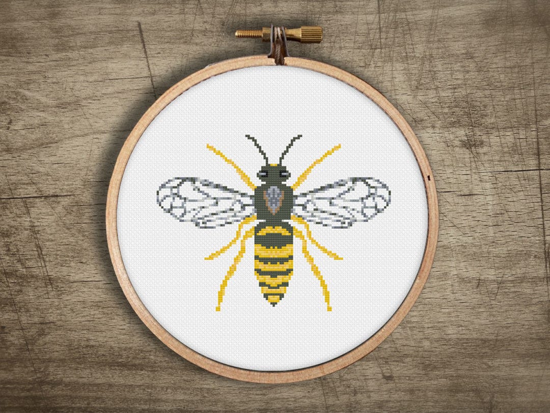 Wasp Bee Insect Bumble Cross Stitch Pattern ++ Vintage Retro Modern ...