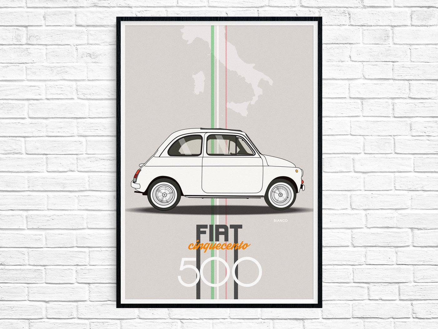 Fiat 500 poster - Etsy 日本