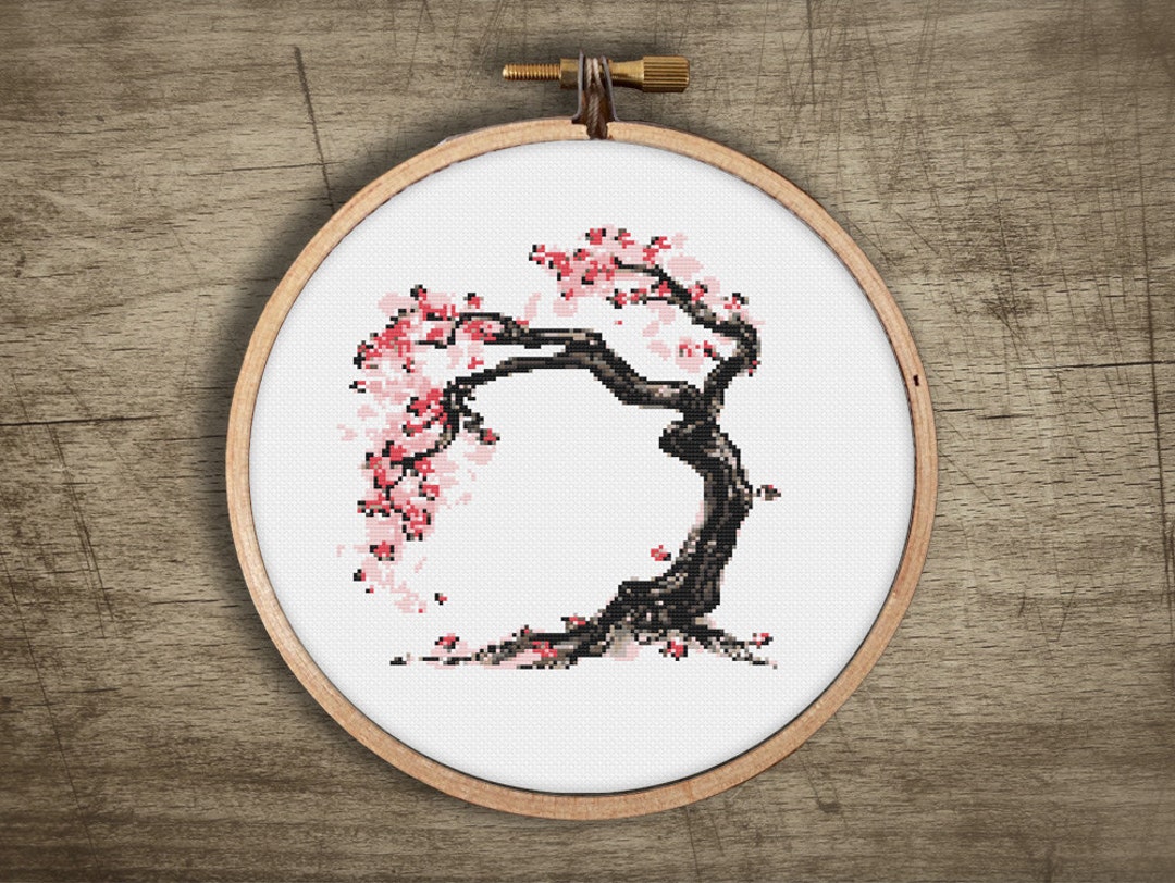 Beginner Cross Stitch Kit: Bonsai Tree / Custom Embroidery Design