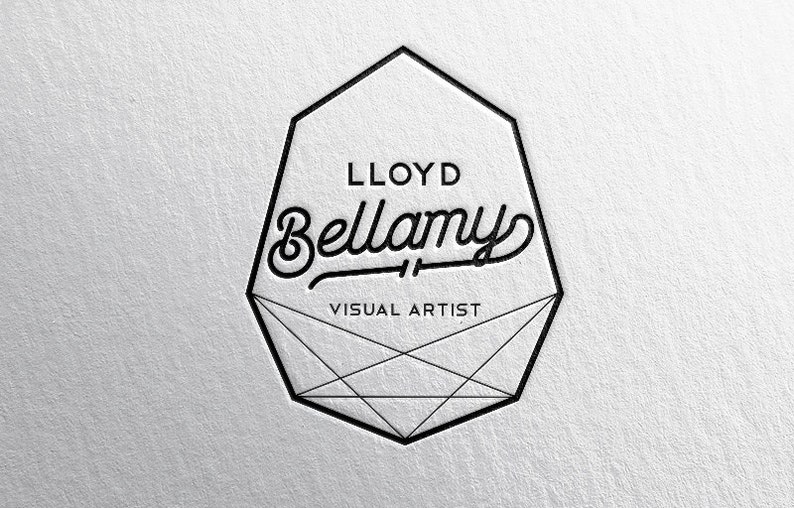 custom premade logo geometric artist jeweler business photographer photography designer architect label modern hipster handmade design image 1