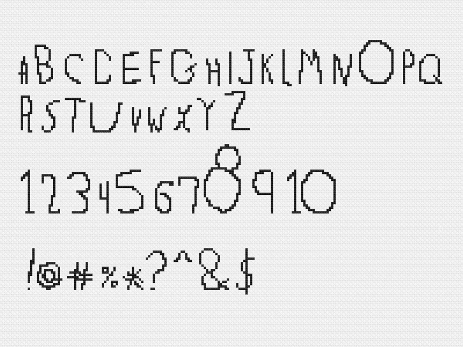 Hand Writing Font Cross Stitch Pattern Kid Script Etsy