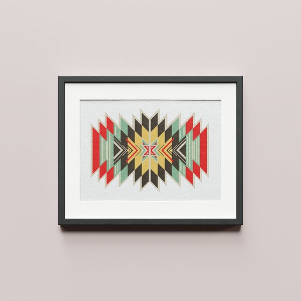 Southwest Native Cross Stitch Pattern : Modern American Indian, Retro Tribal Aztec, PDF Instant Download, Traditional Southwestern Navajo