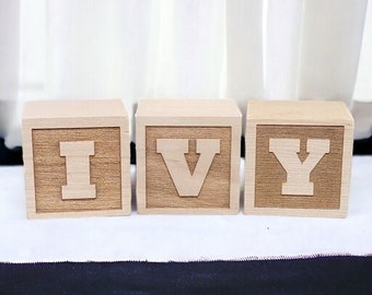 Custom Name Blocks - Wooden Letter Blocks - Gift For Kids - Alphabet Toys - Toys For Children - Personalized Room Decoration - Name Toys