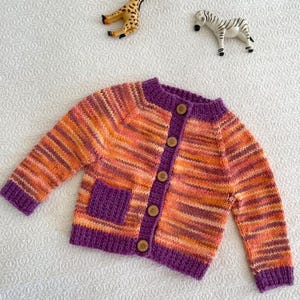 Colorful Cardigan Knitting Pattern | PDF Pattern: English | Double yarn Cardigan Knitting Pattern | 3-24 months