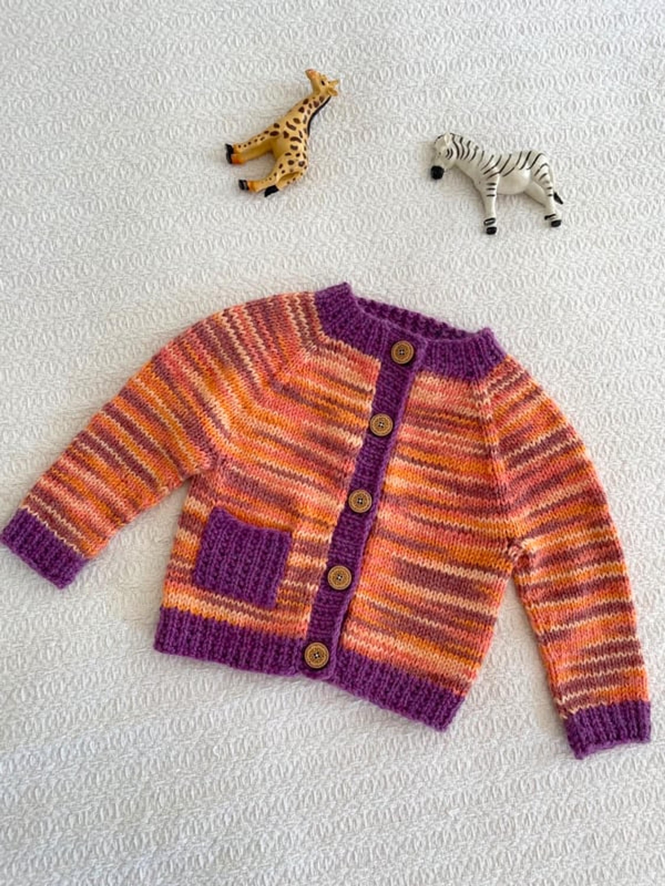 Colorful Cardigan Knitting Pattern | PDF Pattern: English | Double Yarn ...
