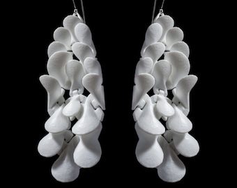 Kinematic Petals Flip Earrings // 3D-printed jewelry // art + science + nature