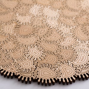 Patchwork Amoeba Puzzle - puzzle en bois stimulant, découpé au laser