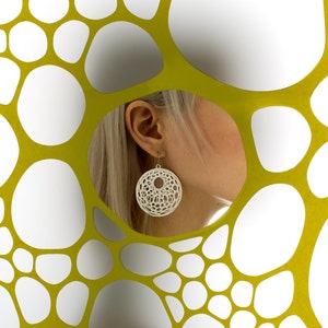 Cellular Earrings 3D printed nylon image 3