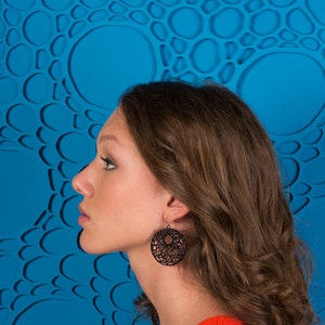 Cellular Earrings 3D printed nylon image 4