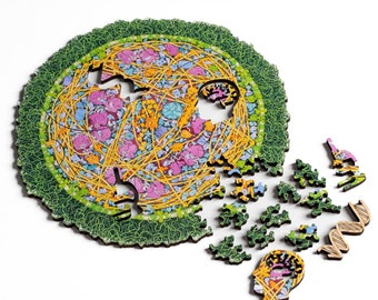 Mycoplasma puzzle  - wooden jigsaw puzzle by Nervous System