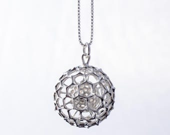 Radiozoa Necklace - sterling silver radiolaria pendant