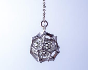 Radiozoa Orb Pendant - sterling silver radiolaria pendant