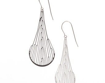 Dichotomous earrings (stainless steel) // geometric jewelry // art - science - nature // minimalist