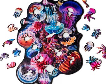 Jellyfish Bloom Puzzle - laser cut wooden puzzle