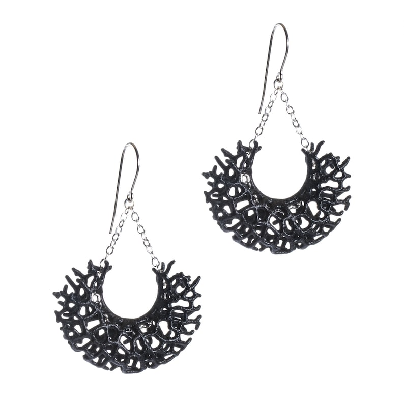 Vessel Earrings 3D-printed nylon Black