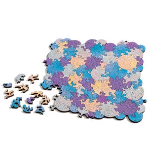 Baffling Bubbles Puzzle challenging wood jigsaw puzzle Chris Yates collaboration twilight ice