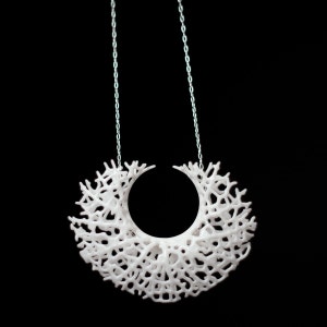 Vessel Pendant (white 3D printed nylon)