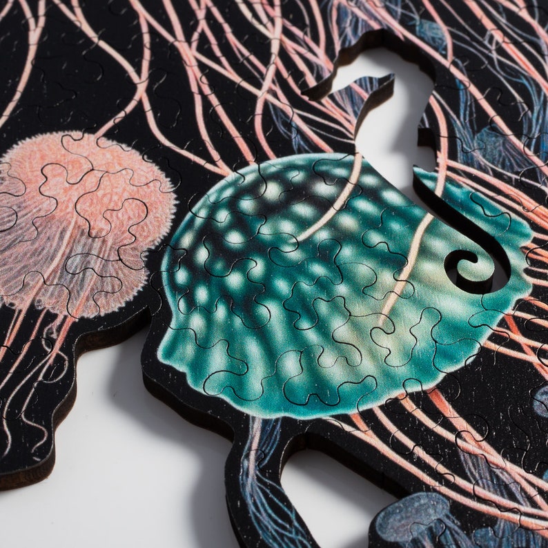 Jellyfish dreams puzzle wooden jigsaw puzzle by Nervous System image 2