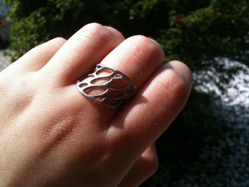 1-layer twist ring 3D printed stainless steel image 2