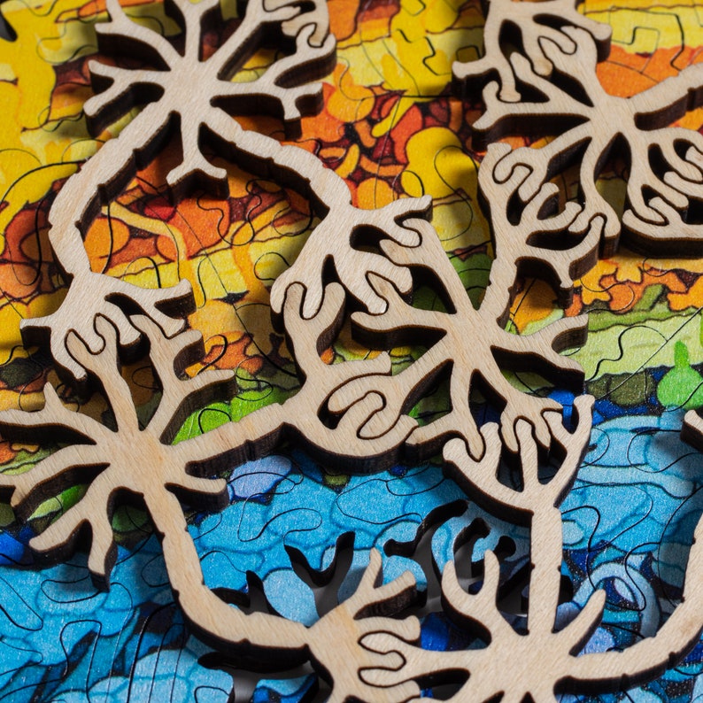 Neuron Puzzle wooden biology and brain themed jigsaw puzzle image 5