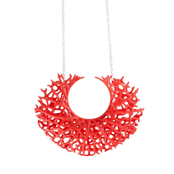 Vessel Pendant (red 3D printed nylon)