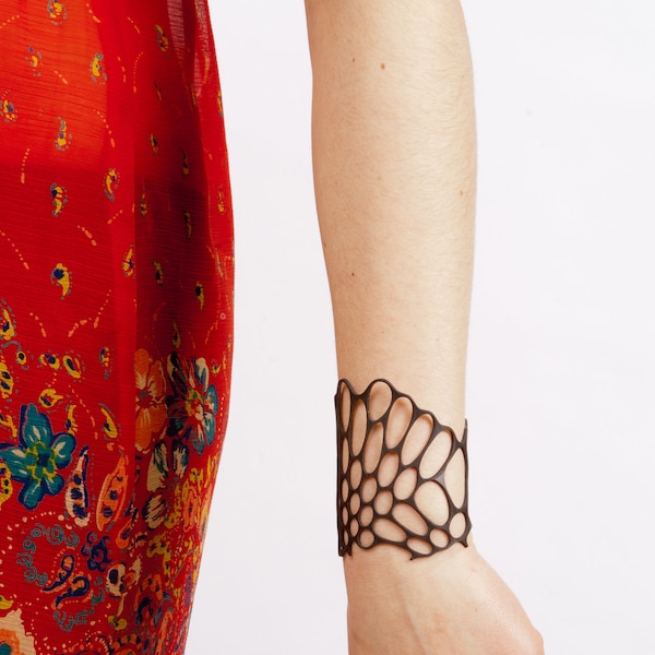 Radiolaria Silicone Bracelet: Laser Cut Organic Design
