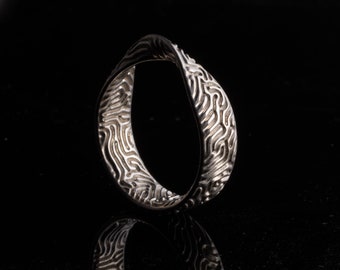 Reaction Mobius Ring - silver mobius strip jewelry