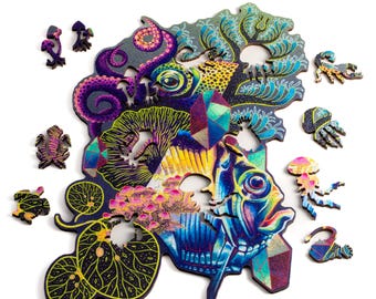 Bioluminescence wooden jigsaw puzzle