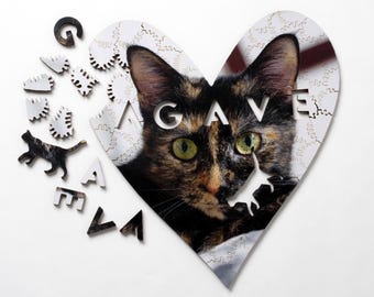 Custom Pet Photo Wood Jigsaw Puzzle with Whimsies