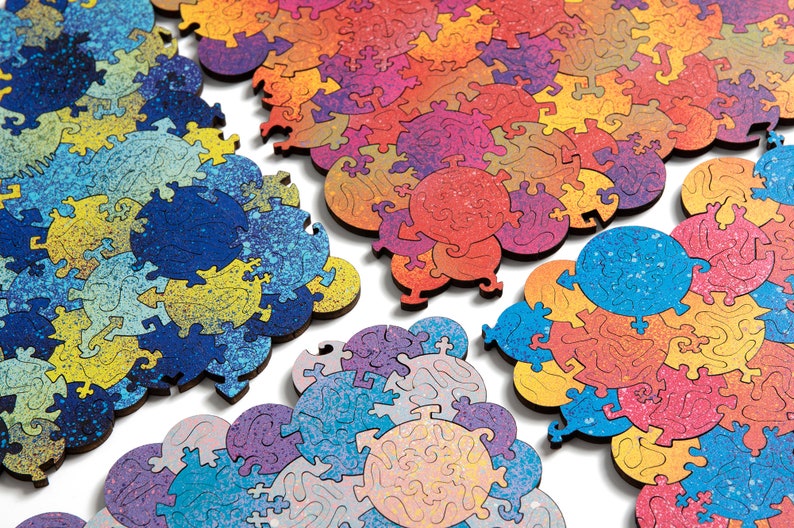 Baffling Bubbles Puzzle challenging wood jigsaw puzzle Chris Yates collaboration image 1