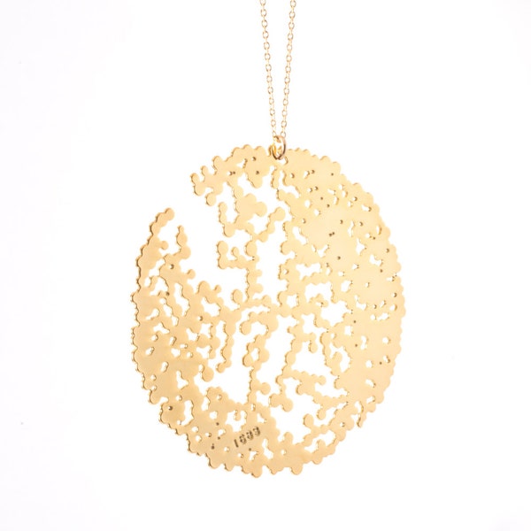 Gold Full Moon Necklace no. 1683